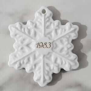 3/$25 1983 White Ceramic Avon Christmas Remembrance Ornament